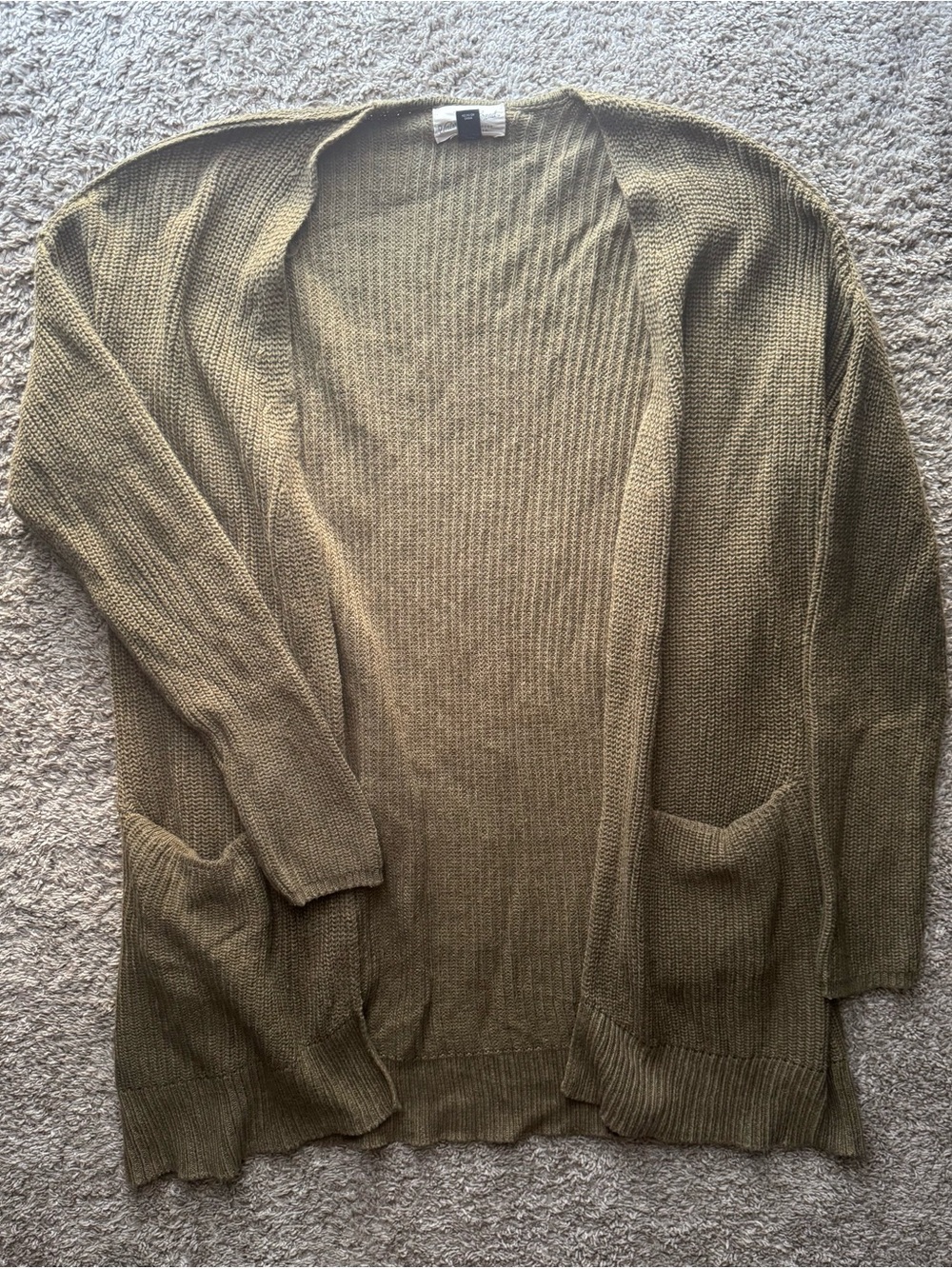 Universal Thread Olive Green Heavy Knit Long Cardigan Sweater Size Small